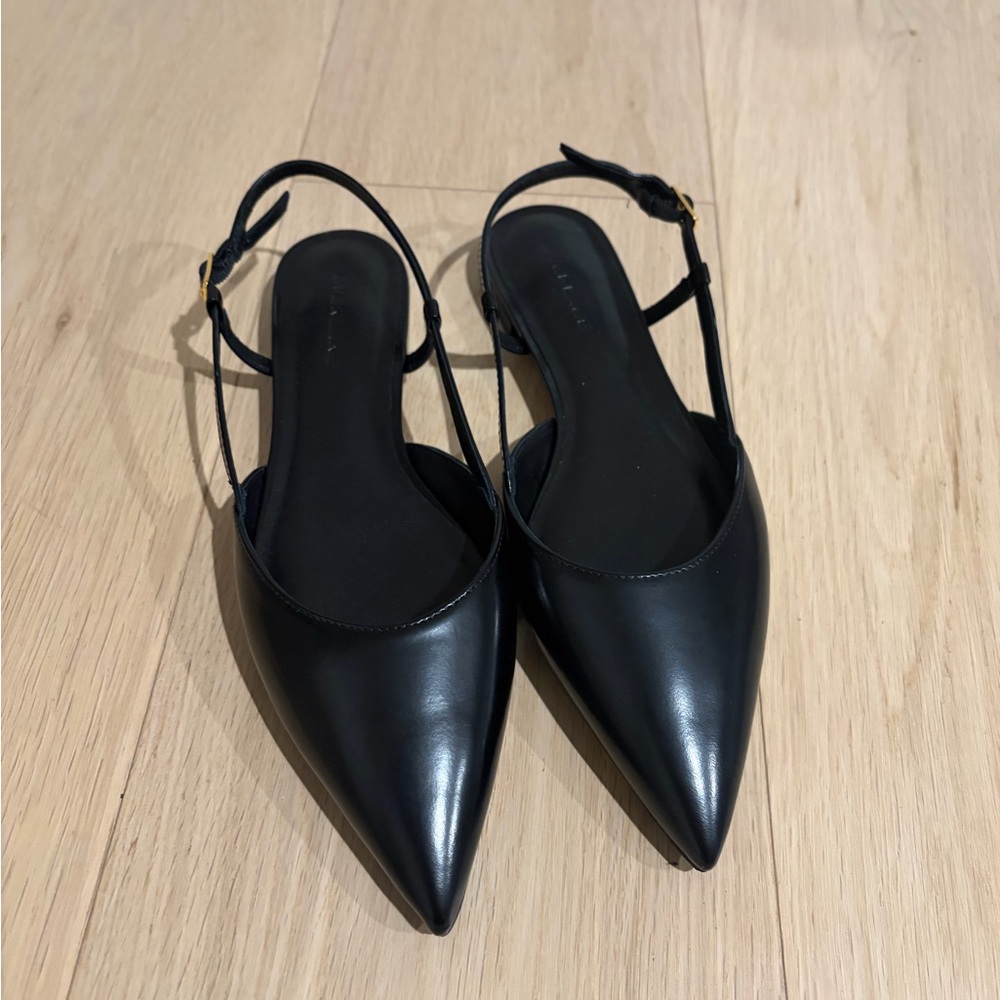 Everlane Elegant Black Slingback Flats